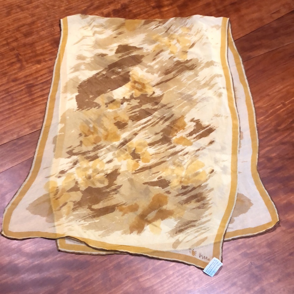 Vintage 60s Vera Printed Silk Blend Scarf - Picture 3 of 7